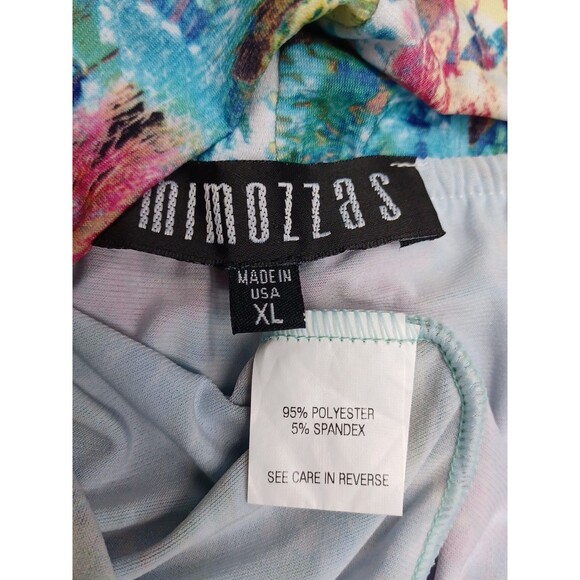 Mimozza Womens Wide Leg Palazzo Pants XL Peacock Yellow Black Stretch Gipsy - Picture 6 of 7